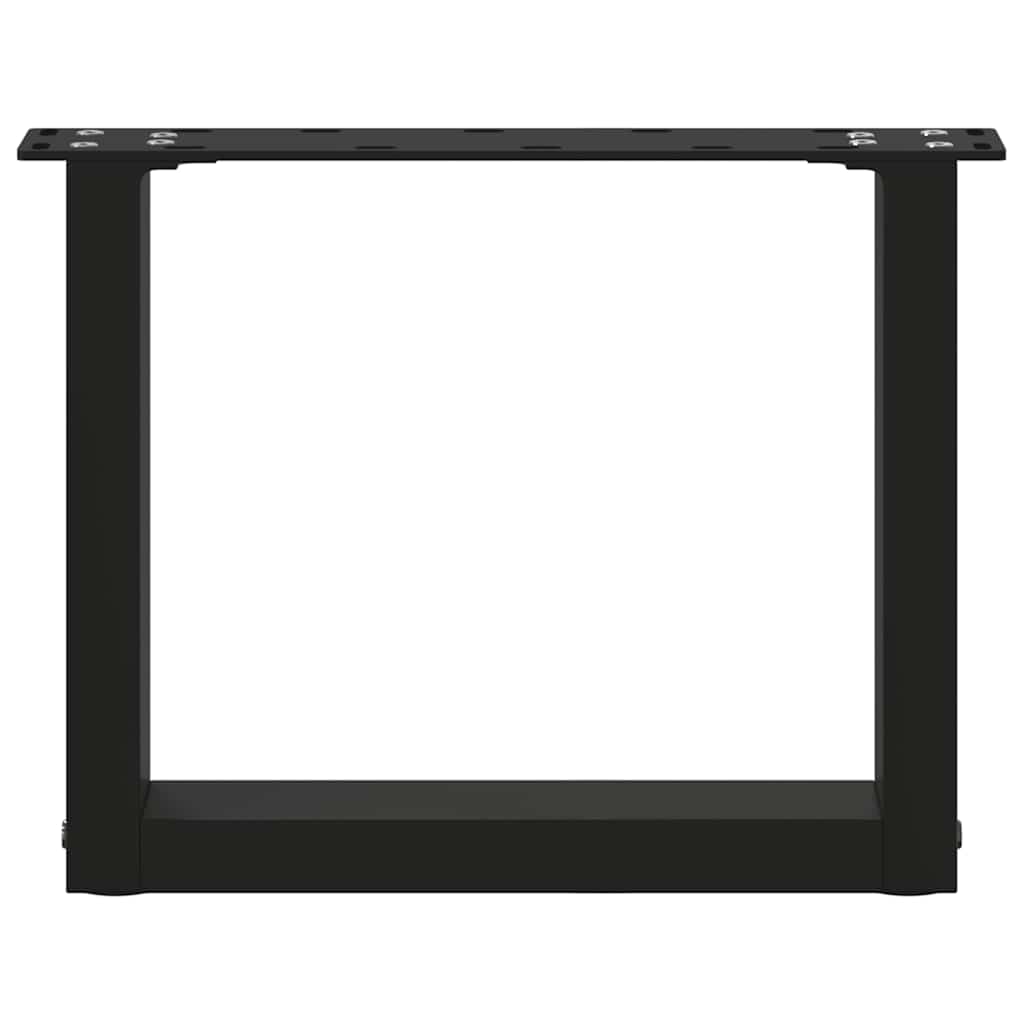 vidaXL Coffee Table Legs U-Shaped 2 pcs Black 40x(30-31) cm Steel