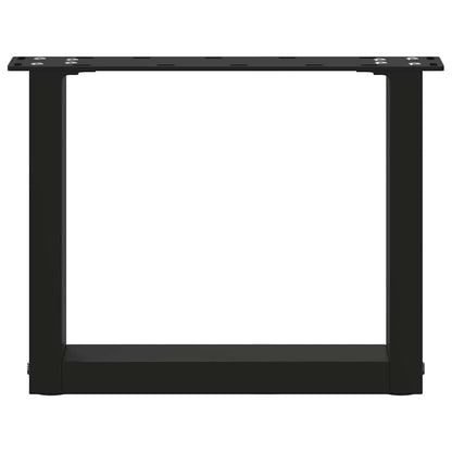 vidaXL Coffee Table Legs U-Shaped 2 pcs Black 40x(30-31) cm Steel