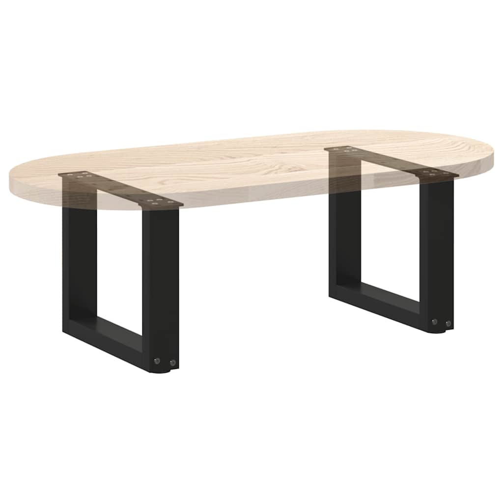 vidaXL Coffee Table Legs U-Shaped 2 pcs Black 40x(30-31) cm Steel