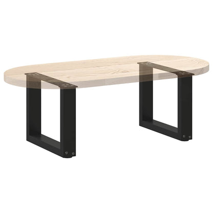 vidaXL Coffee Table Legs U-Shaped 2 pcs Black 40x(30-31) cm Steel