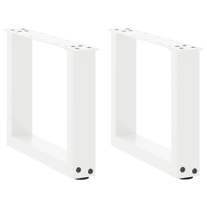 vidaXL Coffee Table Legs U-Shaped 2 pcs White 40x(30-31) cm Steel