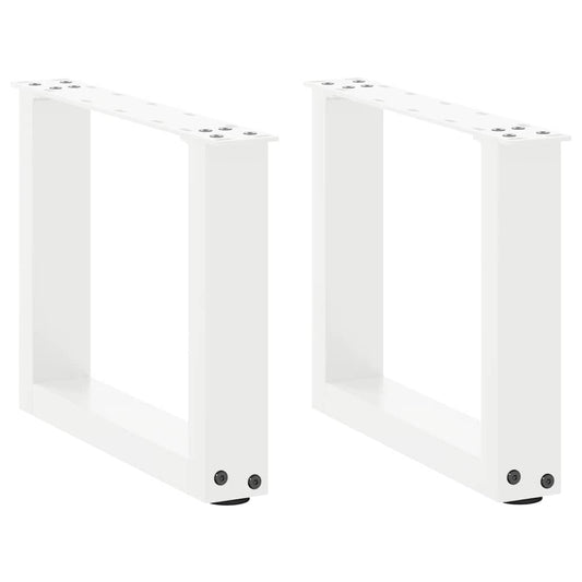 vidaXL Coffee Table Legs U-Shaped 2 pcs White 40x(30-31) cm Steel