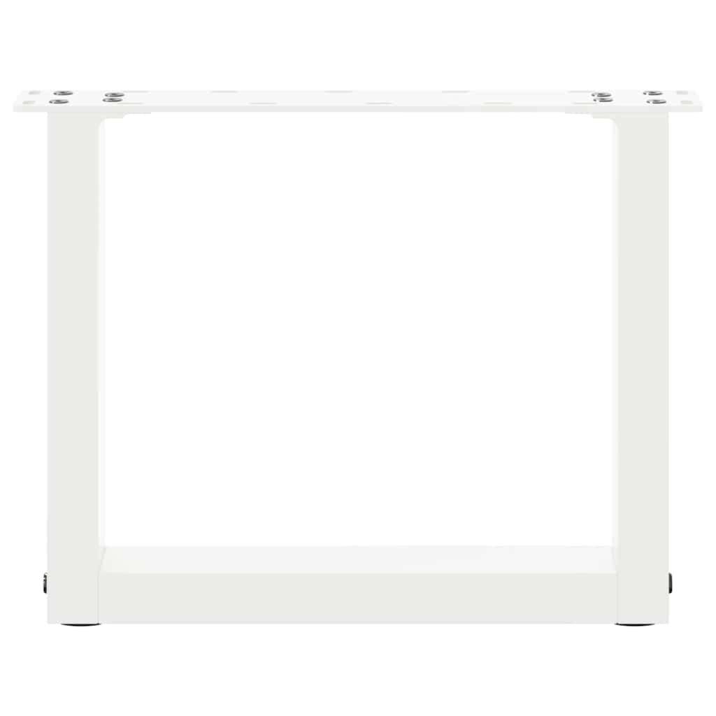 vidaXL Coffee Table Legs U-Shaped 2 pcs White 40x(30-31) cm Steel