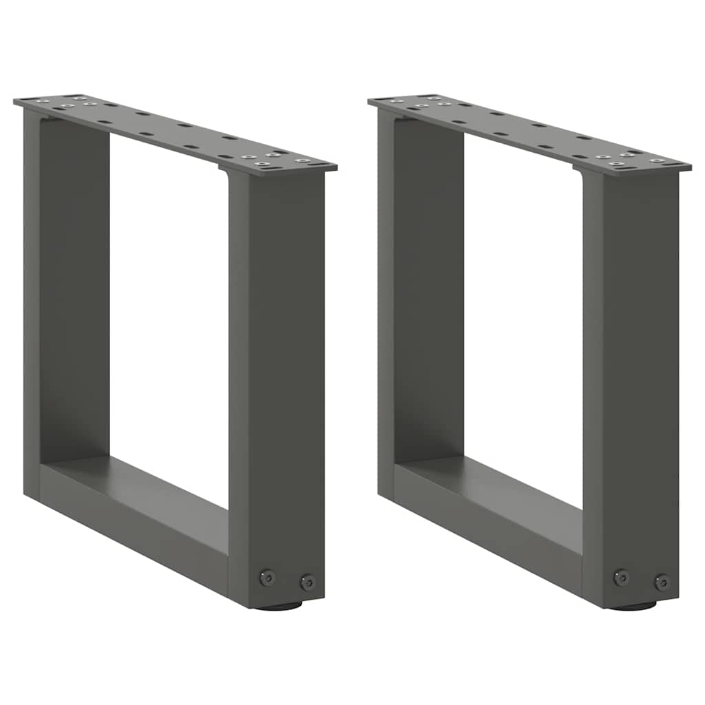 vidaXL Coffee Table Legs U-Shaped 2 pcs Anthracite 40x(30-31) cm Steel