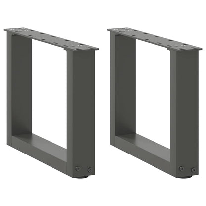 vidaXL Coffee Table Legs U-Shaped 2 pcs Anthracite 40x(30-31) cm Steel
