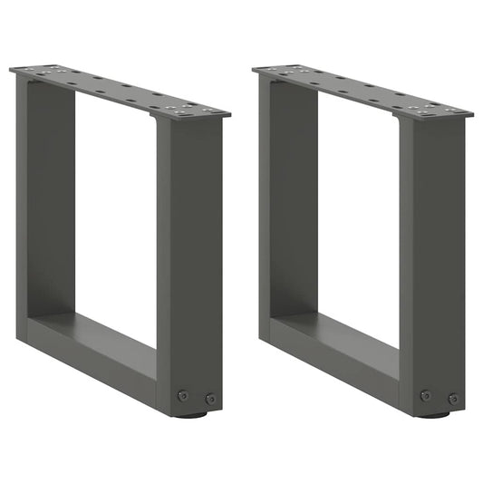 vidaXL Coffee Table Legs U-Shaped 2 pcs Anthracite 40x(30-31) cm Steel