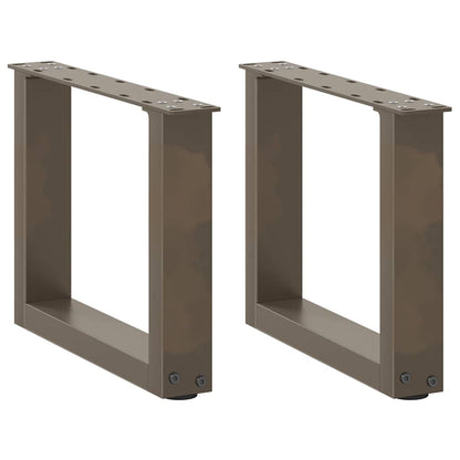 vidaXL Coffee Table Legs U-Shaped 2 pcs Natural Steel 40x(30-31) cm Steel