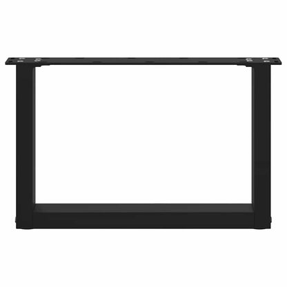 vidaXL Coffee Table Legs U-Shaped 2 pcs Black 50x(30-31) cm Steel
