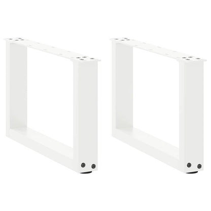 vidaXL Coffee Table Legs U-Shaped 2 pcs White 50x(30-31) cm Steel