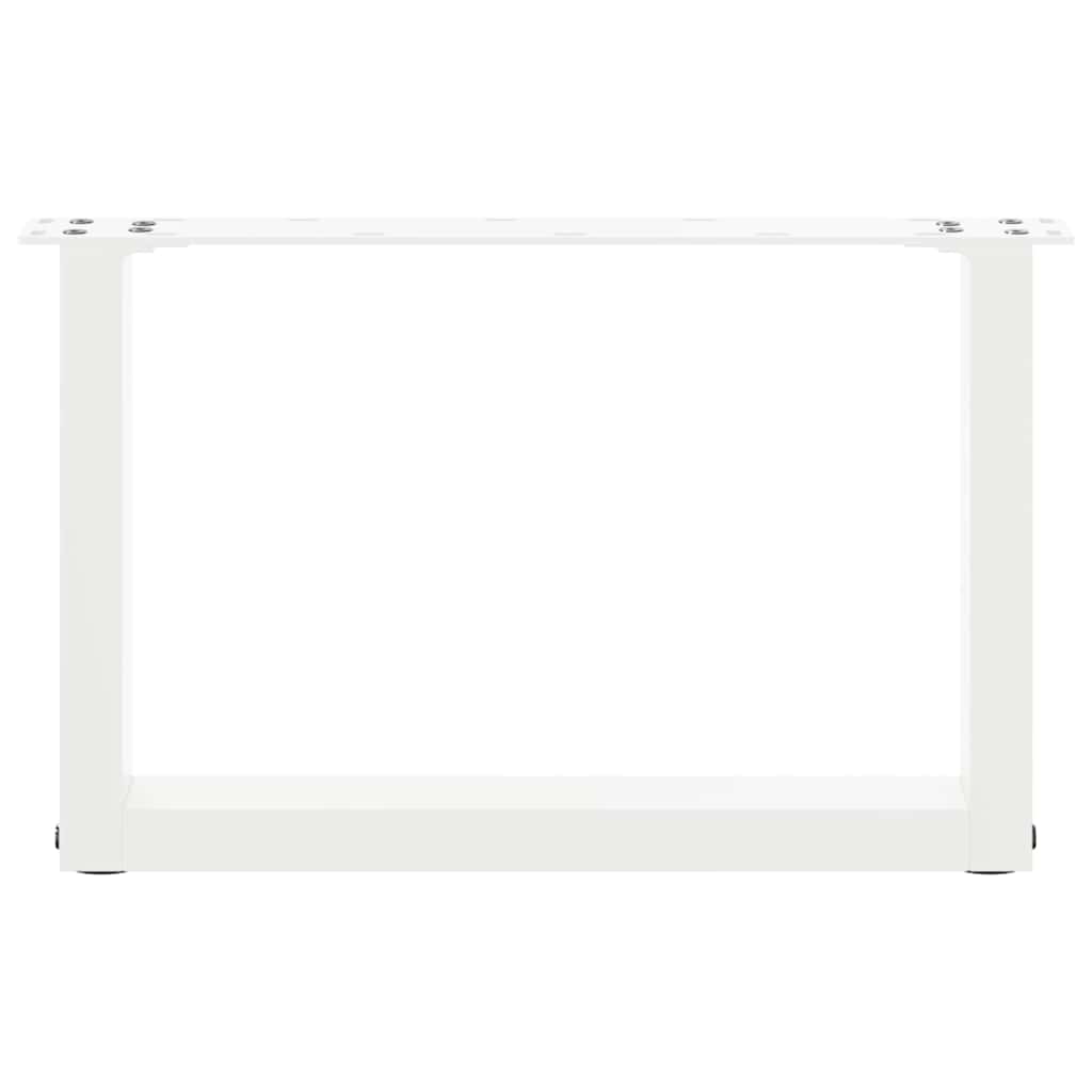 vidaXL Coffee Table Legs U-Shaped 2 pcs White 50x(30-31) cm Steel