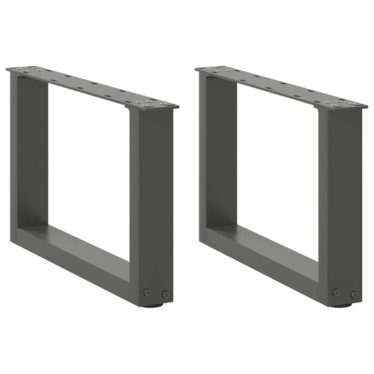 vidaXL Coffee Table Legs U-Shaped 2 pcs Anthracite 50x(30-31) cm Steel