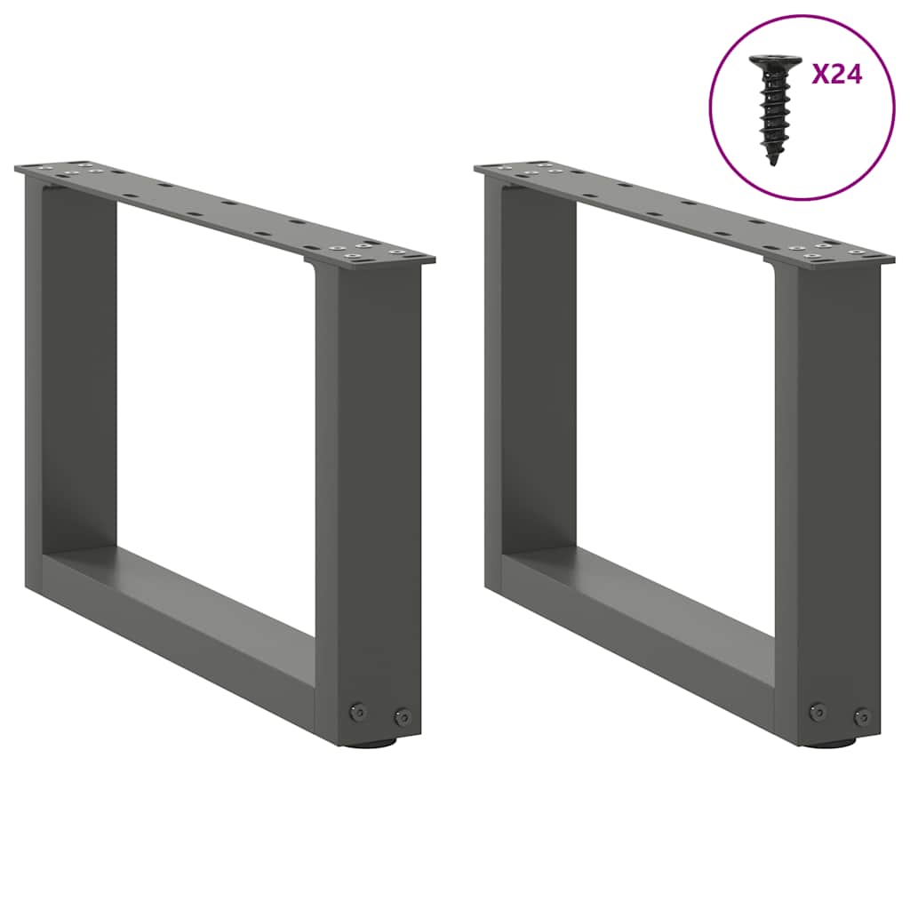 vidaXL Coffee Table Legs U-Shaped 2 pcs Anthracite 50x(30-31) cm Steel