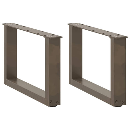 vidaXL Coffee Table Legs U-Shaped 2 pcs Natural Steel 50x(30-31) cm Steel