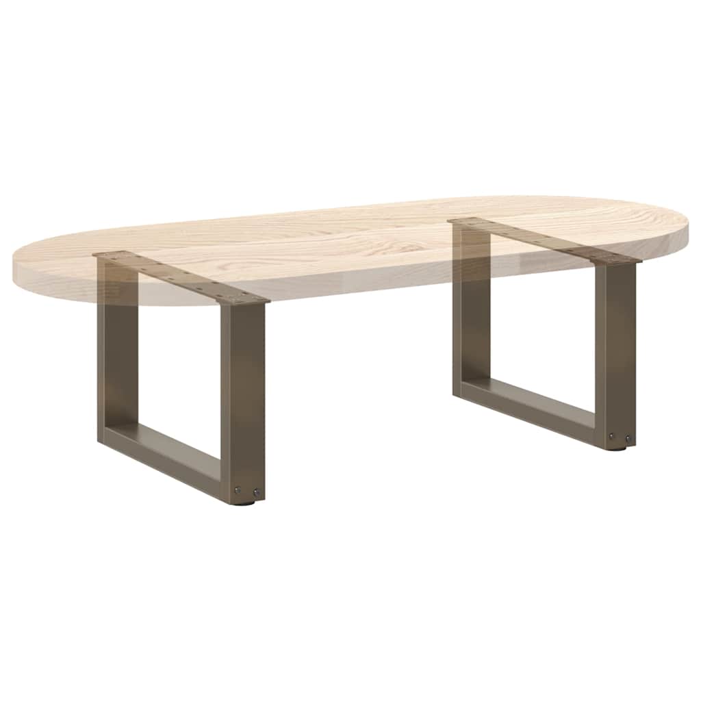 vidaXL Coffee Table Legs U-Shaped 2 pcs Natural Steel 50x(30-31) cm Steel