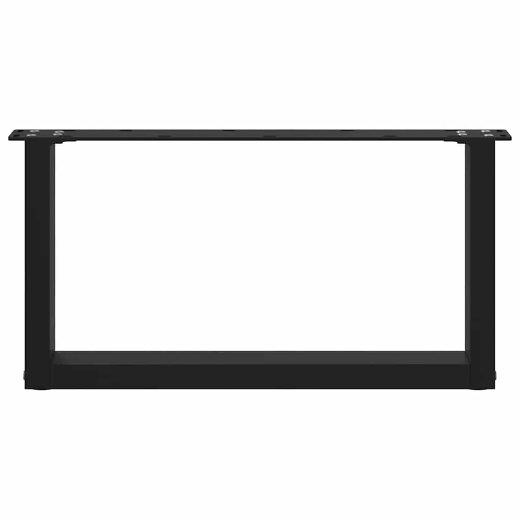 vidaXL Coffee Table Legs U-Shaped 2 pcs Black 60x(30-31) cm Steel