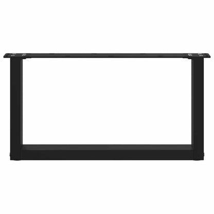 vidaXL Coffee Table Legs U-Shaped 2 pcs Black 60x(30-31) cm Steel