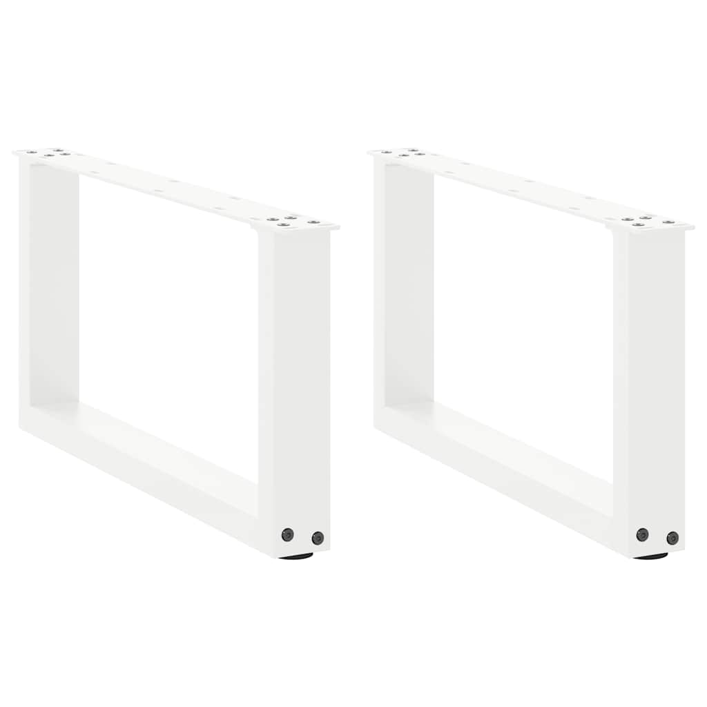 vidaXL Coffee Table Legs U-Shaped 2 pcs White 60x(30-31) cm Steel