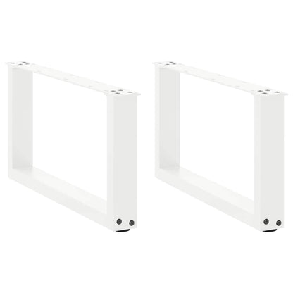 vidaXL Coffee Table Legs U-Shaped 2 pcs White 60x(30-31) cm Steel