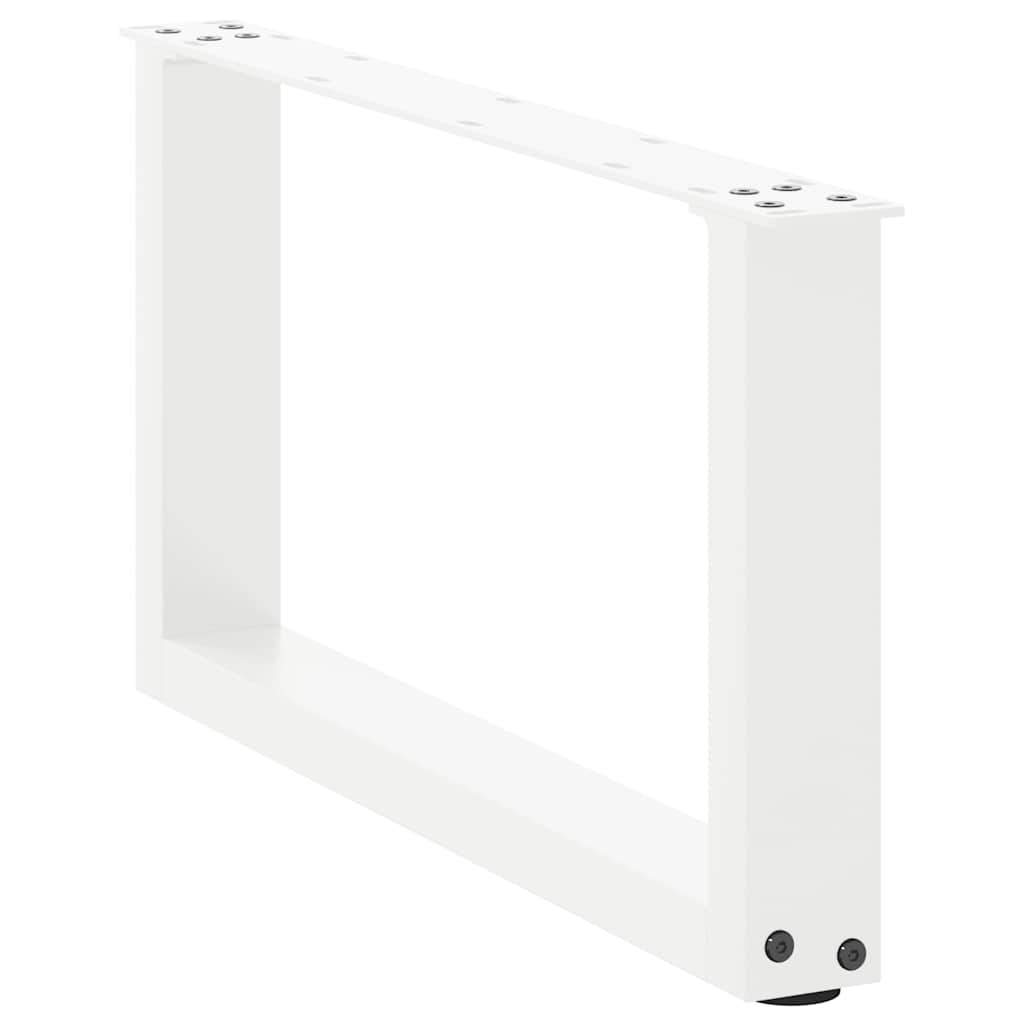 vidaXL Coffee Table Legs U-Shaped 2 pcs White 60x(30-31) cm Steel