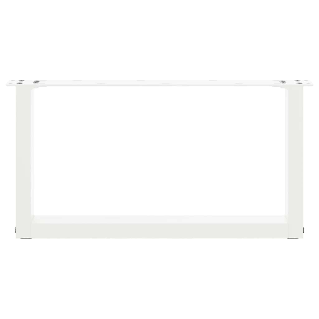 vidaXL Coffee Table Legs U-Shaped 2 pcs White 60x(30-31) cm Steel