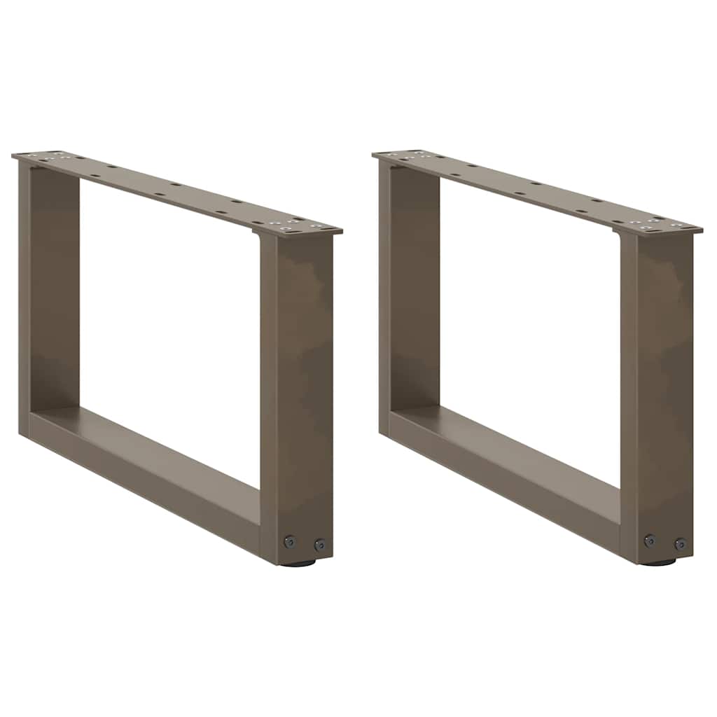 vidaXL Coffee Table Legs U-Shaped 2 pcs Natural Steel 60x(30-31) cm Steel