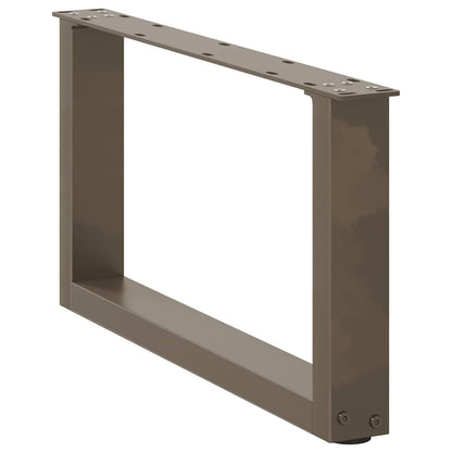 vidaXL Coffee Table Legs U-Shaped 2 pcs Natural Steel 60x(30-31) cm Steel