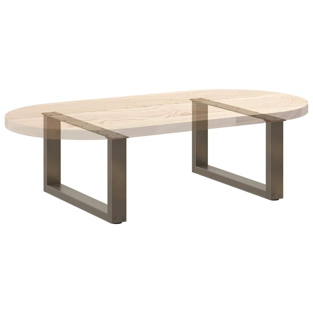 vidaXL Coffee Table Legs U-Shaped 2 pcs Natural Steel 60x(30-31) cm Steel