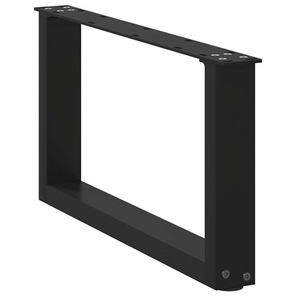 vidaXL Coffee Table Legs U-Shaped 2 pcs Black 70x(30-31) cm Steel