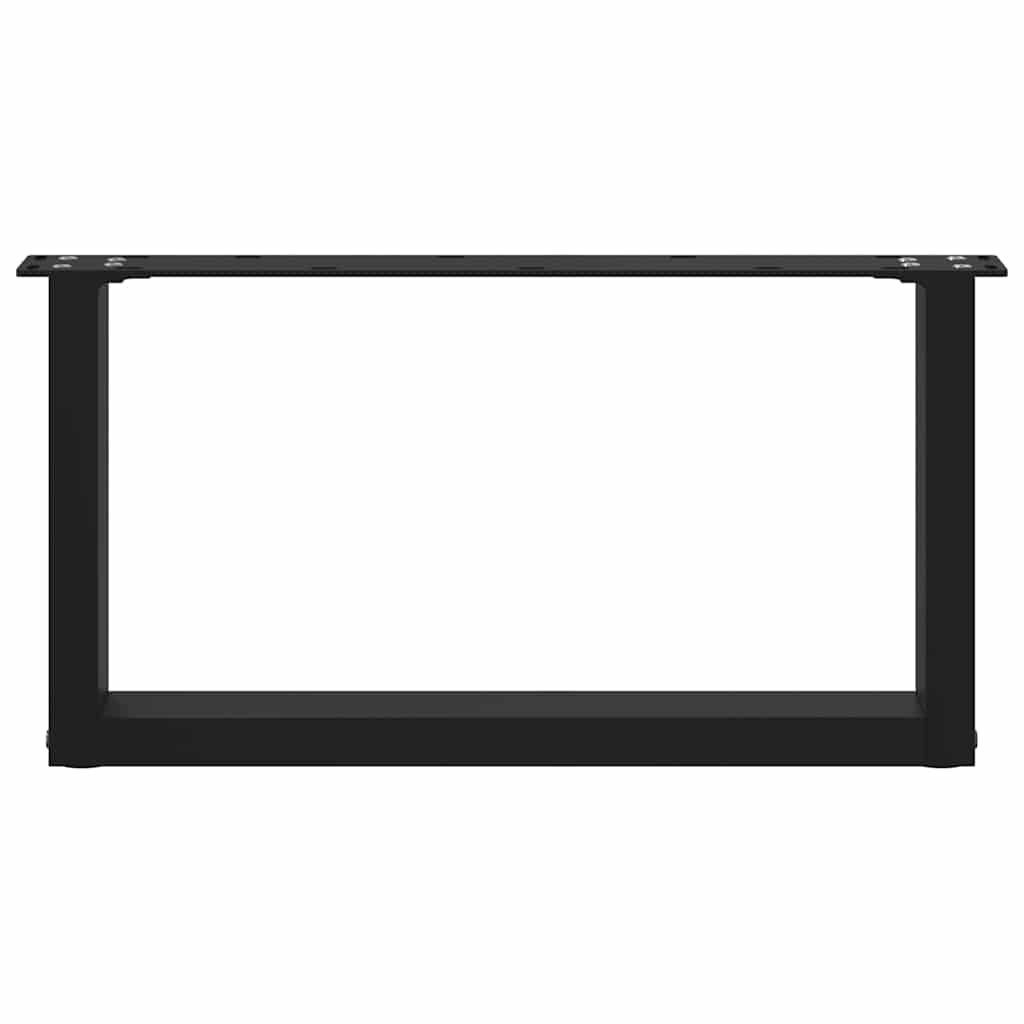 vidaXL Coffee Table Legs U-Shaped 2 pcs Black 70x(30-31) cm Steel