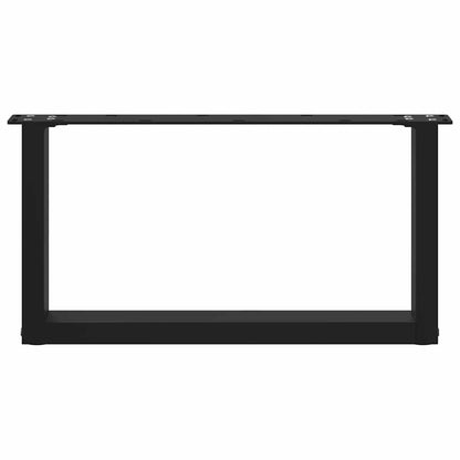 vidaXL Coffee Table Legs U-Shaped 2 pcs Black 70x(30-31) cm Steel