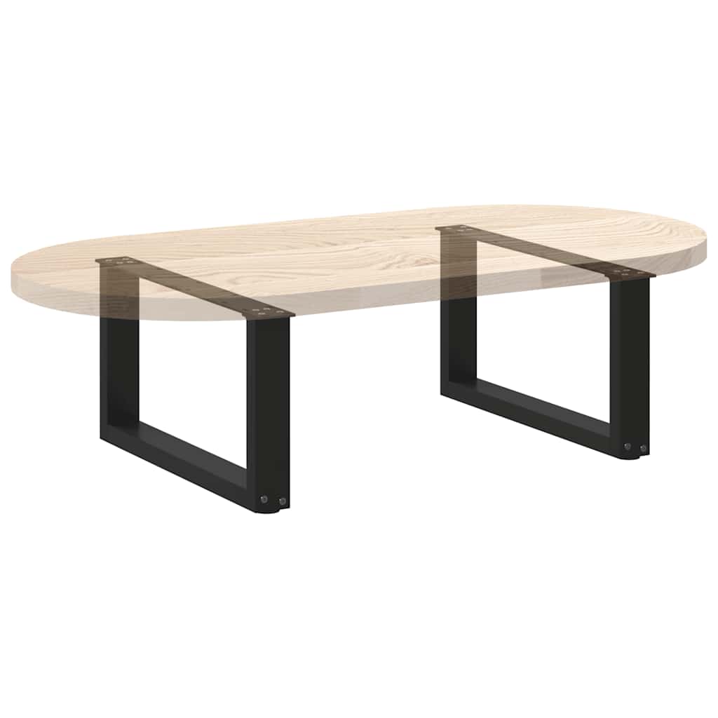 vidaXL Coffee Table Legs U-Shaped 2 pcs Black 70x(30-31) cm Steel