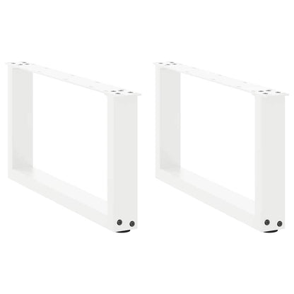 vidaXL Coffee Table Legs U-Shaped 2 pcs White 70x(30-31) cm Steel