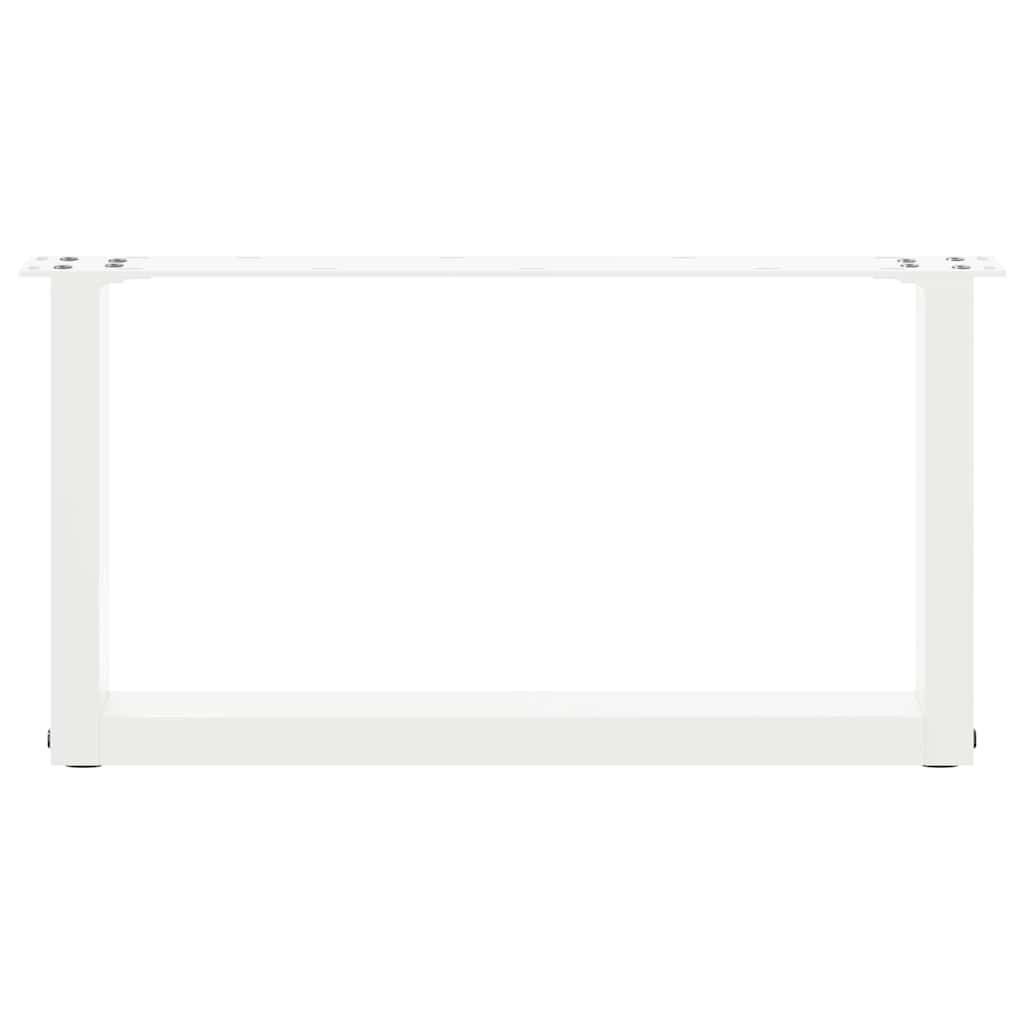 vidaXL Coffee Table Legs U-Shaped 2 pcs White 70x(30-31) cm Steel