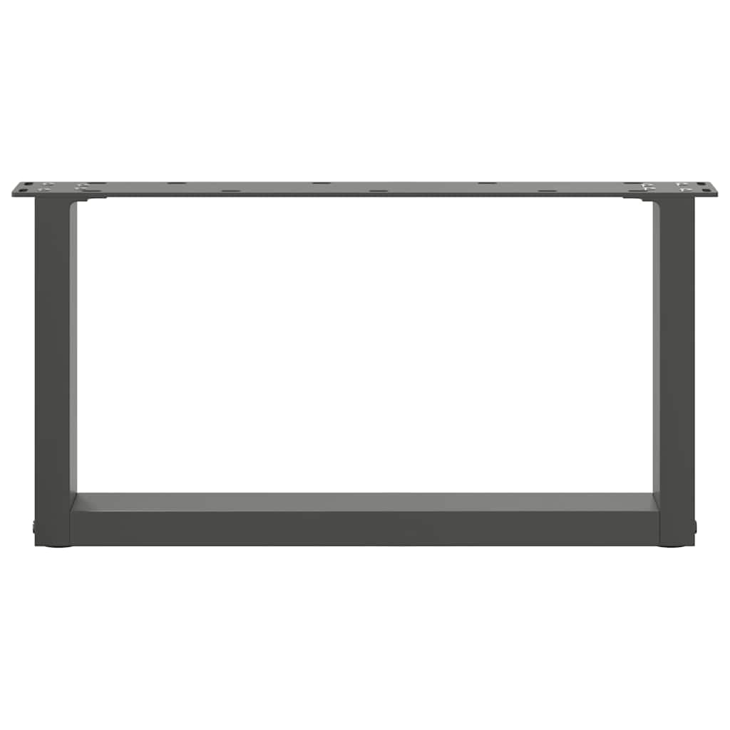 vidaXL Coffee Table Legs U-Shaped 2 pcs Anthracite 70x(30-31) cm Steel