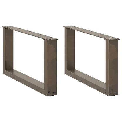 vidaXL Coffee Table Legs U-Shaped 2 pcs Natural Steel 70x(30-31) cm Steel