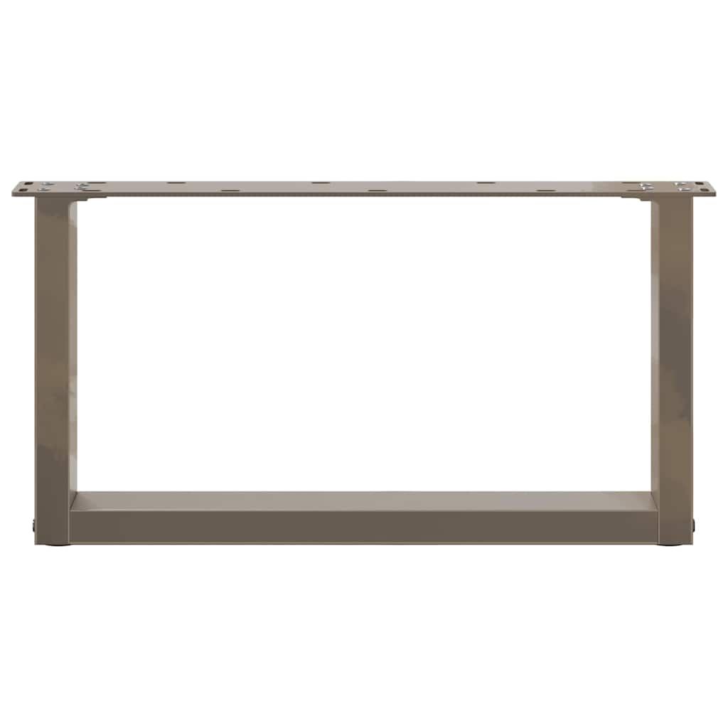 vidaXL Coffee Table Legs U-Shaped 2 pcs Natural Steel 70x(30-31) cm Steel