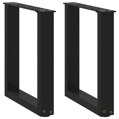 vidaXL Coffee Table Legs U-Shaped 2 pcs Black 28x(42-43) cm Steel