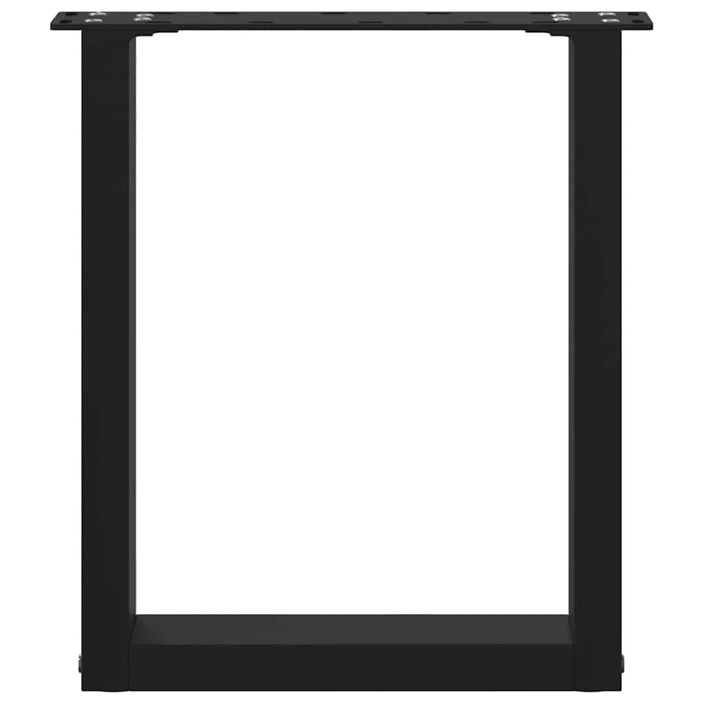 vidaXL Coffee Table Legs U-Shaped 2 pcs Black 28x(42-43) cm Steel