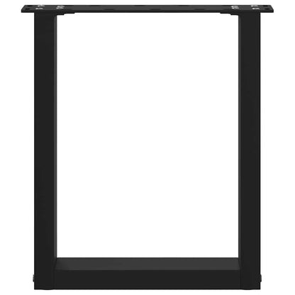 vidaXL Coffee Table Legs U-Shaped 2 pcs Black 28x(42-43) cm Steel