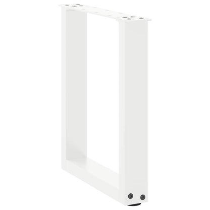 vidaXL Coffee Table Legs U-Shaped 2 pcs White 28x(42-43) cm Steel