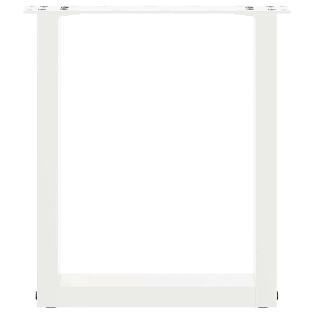 vidaXL Coffee Table Legs U-Shaped 2 pcs White 28x(42-43) cm Steel