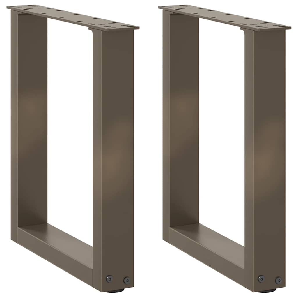 vidaXL Coffee Table Legs U-Shaped 2 pcs Natural Steel 28x(42-43) cm Steel