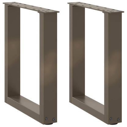vidaXL Coffee Table Legs U-Shaped 2 pcs Natural Steel 28x(42-43) cm Steel