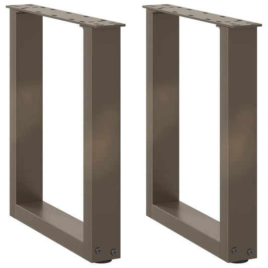 vidaXL Coffee Table Legs U-Shaped 2 pcs Natural Steel 28x(42-43) cm Steel