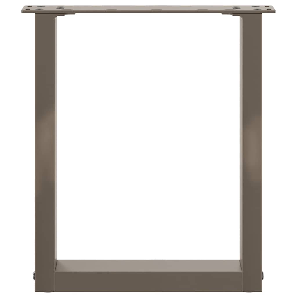 vidaXL Coffee Table Legs U-Shaped 2 pcs Natural Steel 28x(42-43) cm Steel
