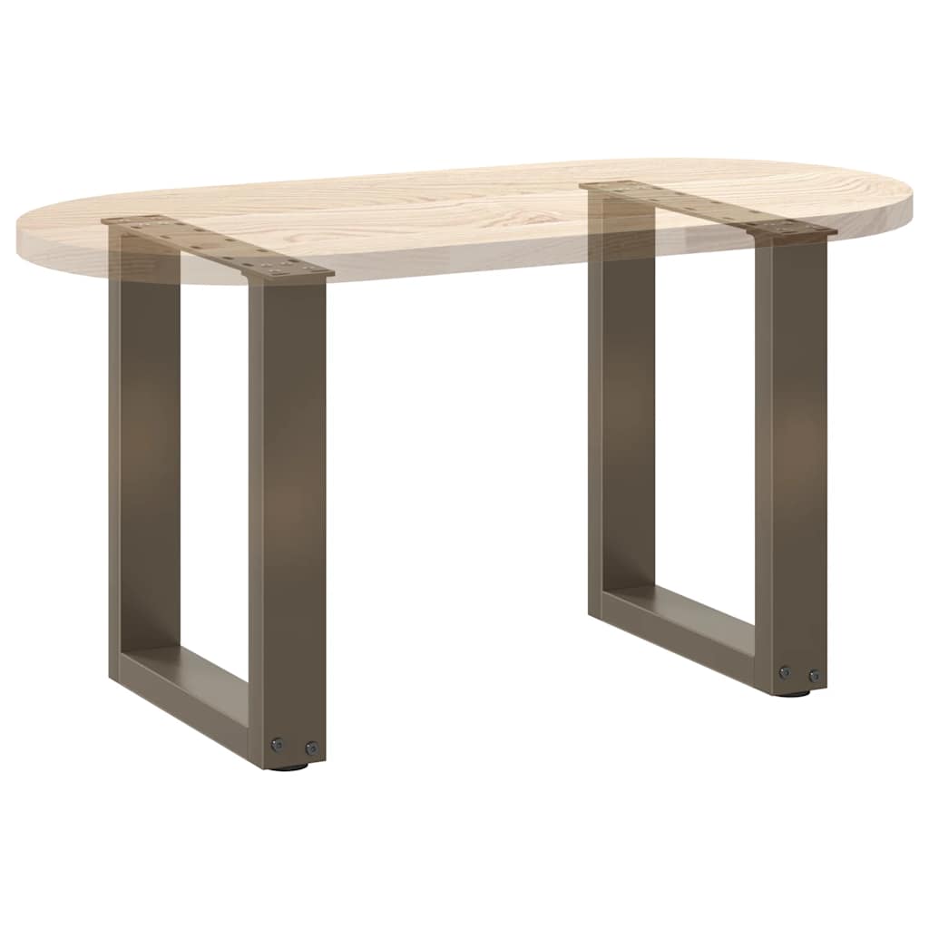 vidaXL Coffee Table Legs U-Shaped 2 pcs Natural Steel 28x(42-43) cm Steel