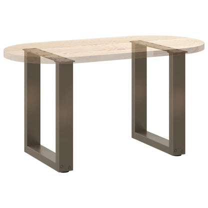 vidaXL Coffee Table Legs U-Shaped 2 pcs Natural Steel 28x(42-43) cm Steel