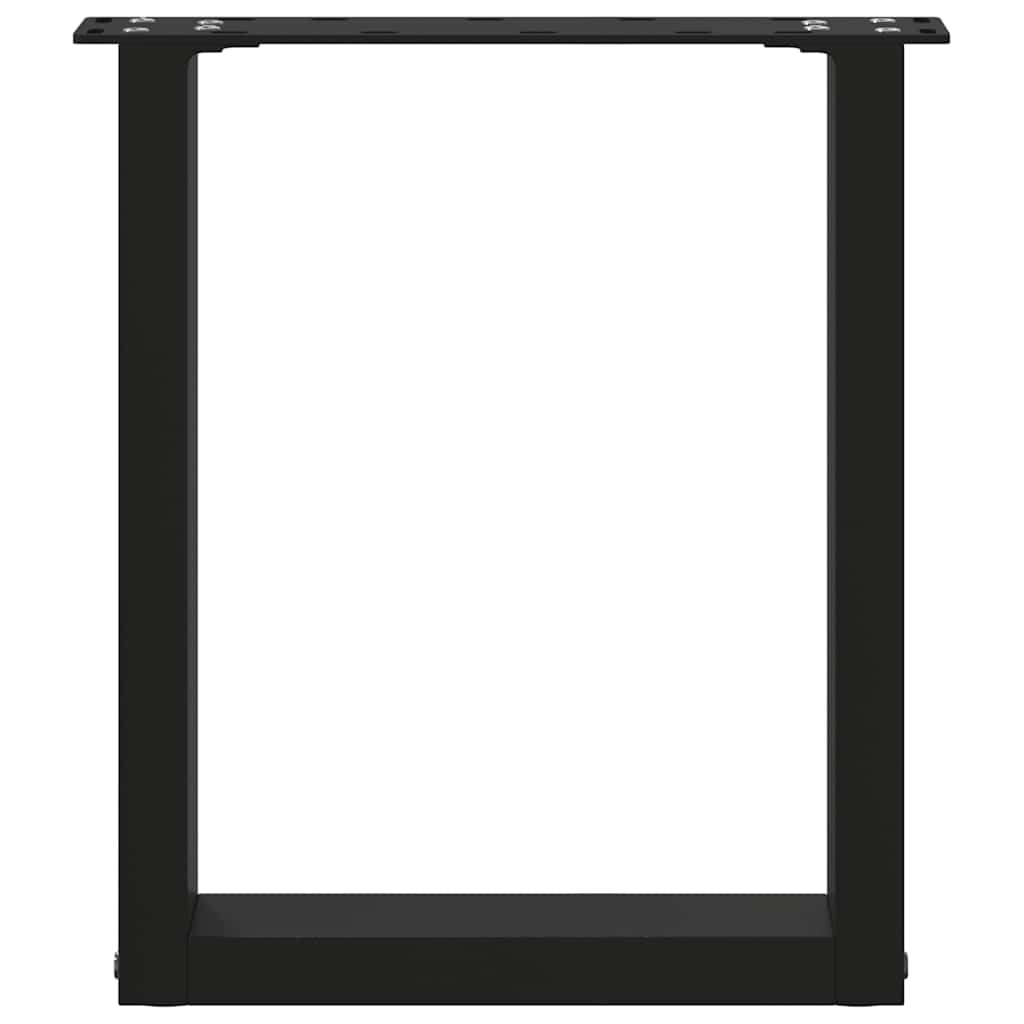 vidaXL Coffee Table Legs U-Shaped 2 pcs Black 38x(42-43) cm Steel