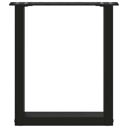 vidaXL Coffee Table Legs U-Shaped 2 pcs Black 38x(42-43) cm Steel
