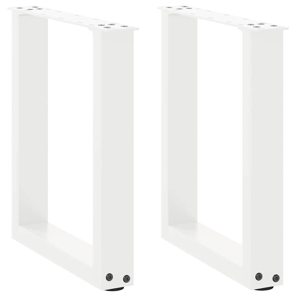 vidaXL Coffee Table Legs U-Shaped 2 pcs White 38x(42-43) cm Steel